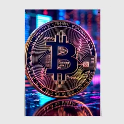 Постер Биткоин в киберпространстве