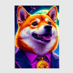Постер Шиба-ину в мире Биткоина