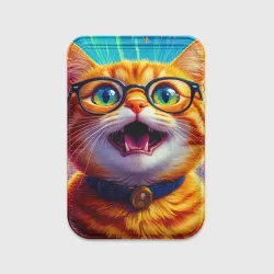 Картхолдер Magsafe магнитный Кот-учёный в мегаполисе
