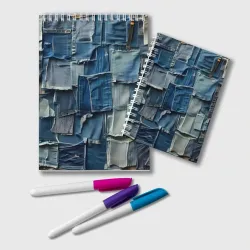 Блокнот Denim patchwork - textured pattern