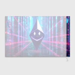 Флаг 3D Улыбающийся Ethereum в киберпространстве - фото 2