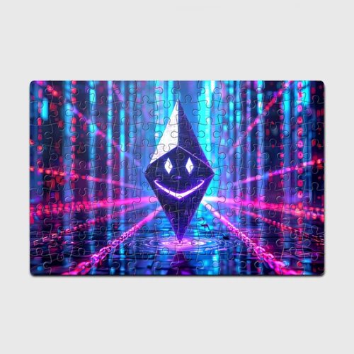 Головоломка Пазл магнитный 126 элементов Улыбающийся Ethereum в киберпространстве