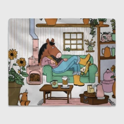 Плед 3D Лошадка отдыхает на диване