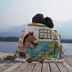 Плед 3D Лошадка отдыхает на диване - фото 2