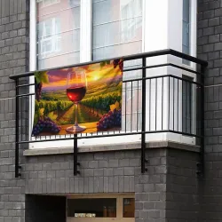 Флаг-баннер Виноградный закат: бокал красного вина - фото 2