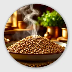 Круглый коврик для мышки Ароматная горка чечевицы