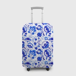 Чехол для чемодана 3D Русский орнамент под стилистику гжели