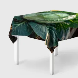 Скатерть 3D Кочан капусты на грядке