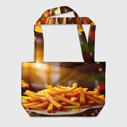 Пляжная сумка 3D Золотистая картошка фри