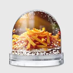 Игрушка Снежный шар Золотистая картошка фри