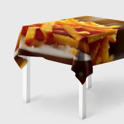 Скатерть 3D Золотистая картошка фри