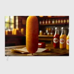 Флаг 3D Золотистый корн-дог на шпажке