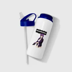 Бутылка для воды с трубочкой Кибербабушка призрак в доспехах - фото 2