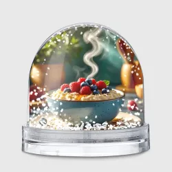 Игрушка Снежный шар Овсянка с малиной и черникой