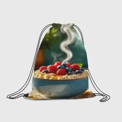 Рюкзак-мешок 3D Овсянка с малиной и черникой