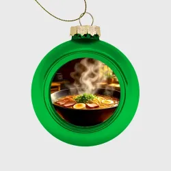 Ёлочный шар стеклянный/пластиковый Ароматный рамен на рассвете