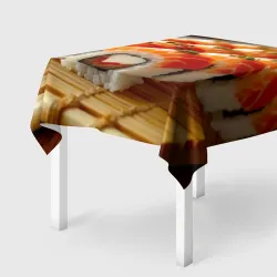 Скатерть 3D Ролл Филадельфия на бамбуковом коврике