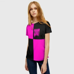 Женская футболка 3D Цвета 2007 розовый и черный - фото 2