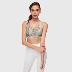 Женский спортивный топ 3D Пейзаж - рисунок карандашом черно-белый Питер Брейгель - фото 2