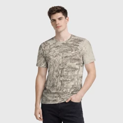 Мужская футболка 3D Пейзаж - рисунок карандашом черно-белый Питер Брейгель - фото 2