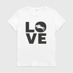 Женская футболка хлопок Love horses