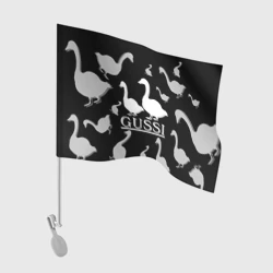 Флаг для автомобиля Гусиный бренд с черным фоном