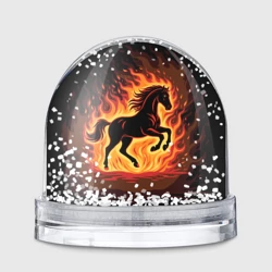 Игрушка Снежный шар Лошадь скачет в огне, символ года, 