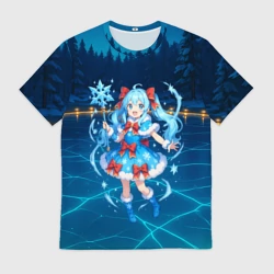 Мужская футболка 3D Аниме Снегурочка волшебница