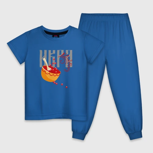Детская пижама хлопок Красная икра и русские узоры