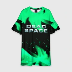 Детское платье 3D Dead space зелёный огонь