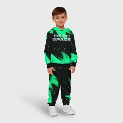 Детский костюм с толстовкой 3D Dead space зелёный огонь - фото 2