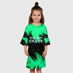 Детское платье 3D Dead space зелёный огонь - фото 2