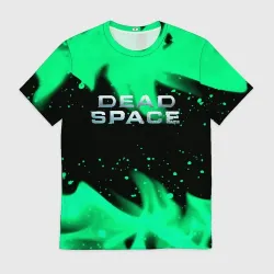 Мужская футболка 3D Dead space зелёный огонь