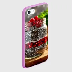 Чехол для iPhone 5/5S матовый Ягодный чиа-пудинг в банке - фото 2