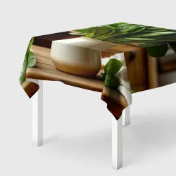 Скатерть 3D Шпинатный букет на кухне