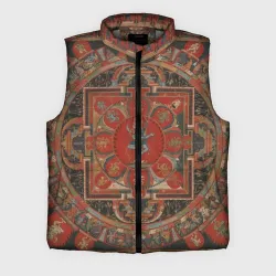 Мужской жилет утепленный 3D Тибетская мандала 15 века - репродукция Hevajra Mandala