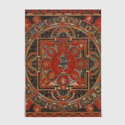 Постер Тибетская мандала 15 века - репродукция Hevajra Mandala