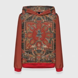 Женская толстовка 3D Тибетская мандала 15 века - репродукция Hevajra Mandala