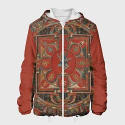 Мужская куртка 3D Тибетская мандала 15 века - репродукция Hevajra Mandala