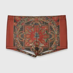 Мужские купальные плавки 3D Тибетская мандала 15 века - репродукция Hevajra Mandala