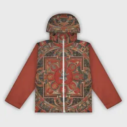 Женская ветровка 3D Тибетская мандала 15 века - репродукция Hevajra Mandala