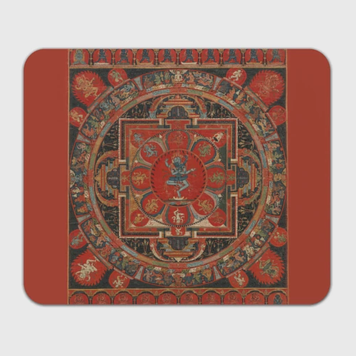Прямоугольный коврик для мышки Тибетская мандала 15 века - репродукция Hevajra Mandala