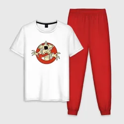 Мужская пижама с белой футболкой хлопок Демогоргон - Очень странные дела