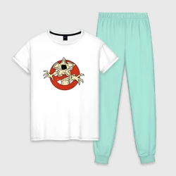Женская пижама с белой футболкой хлопок Демогоргон - Очень странные дела