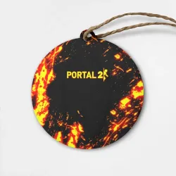 Деревянная игрушка круг Portal 2 огненные краски