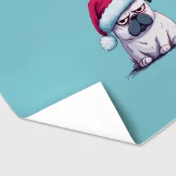 Бумага для упаковки 3D Недовольный новогодний мопс - фото 2