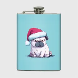 Фляга Недовольный новогодний мопс