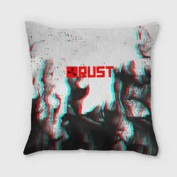 Подушка 3D Rust глитч огонь