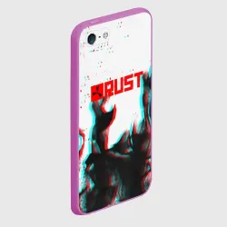 Чехол для iPhone 5/5S матовый Rust глитч огонь - фото 2