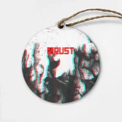 Деревянная игрушка круг Rust глитч огонь